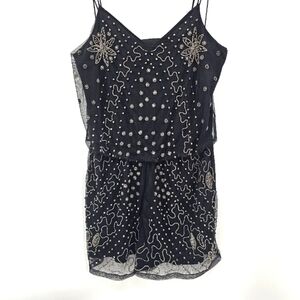 Dex‎ Black Beaded Romper | Size L | Glam Party Festival Look